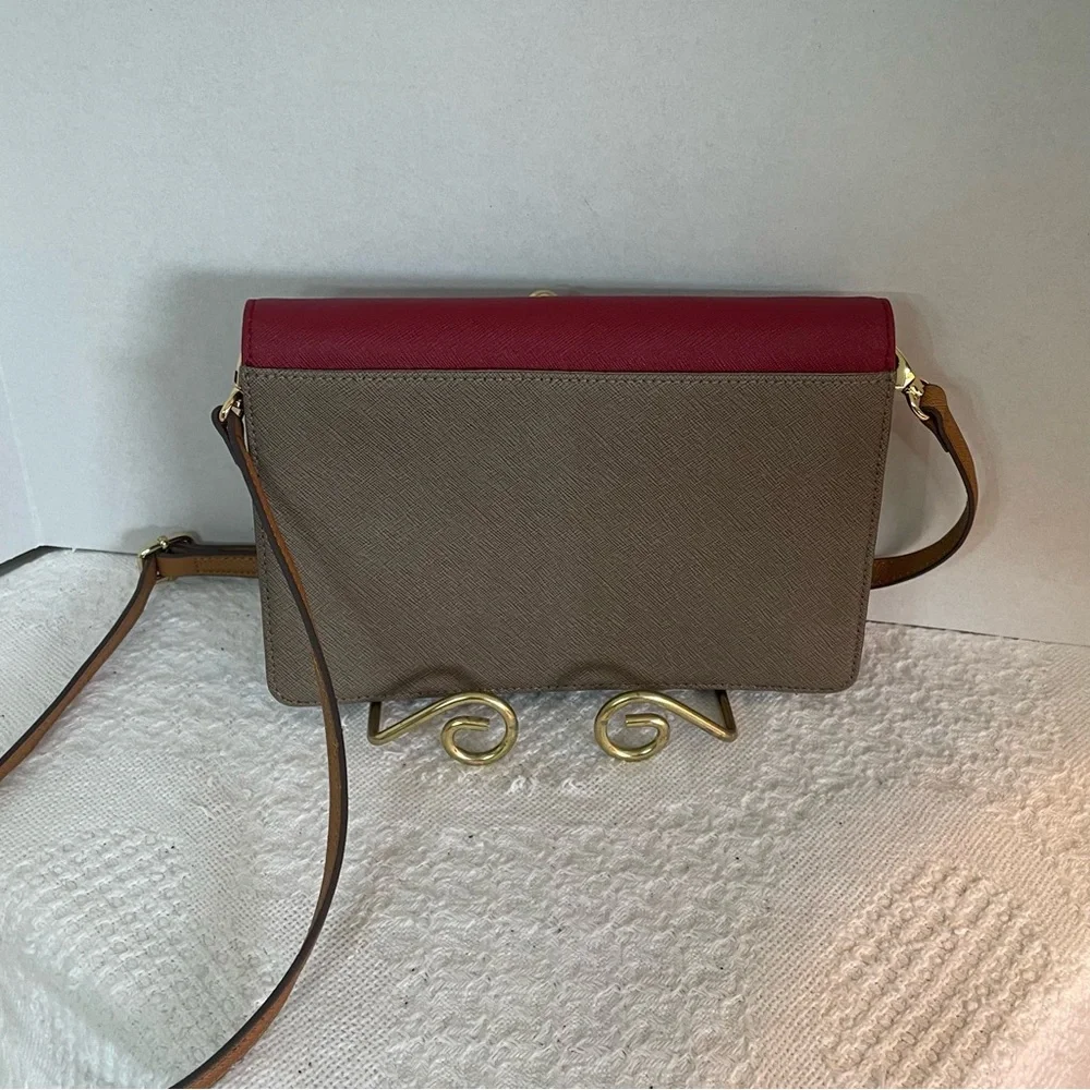 T/S Signature Chic Red ‎ and Brown Crossbody Bag~ Casual and Quality